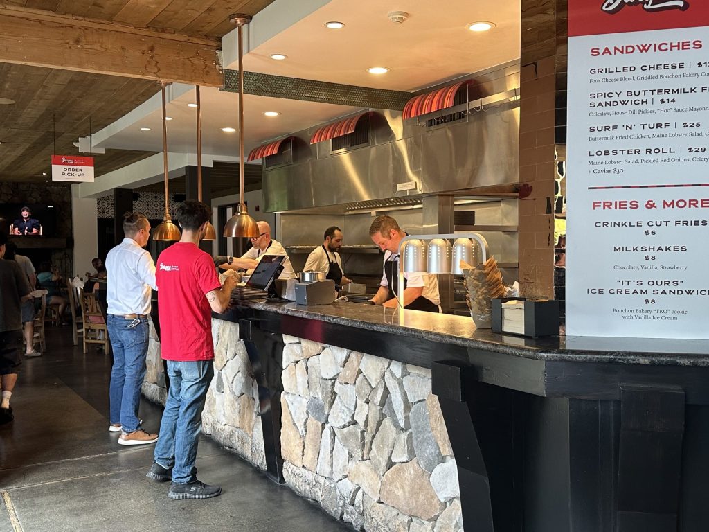 The open kitchen line at Burgers & Half Bottles in Yountville. Lisa Adams Walter photo
