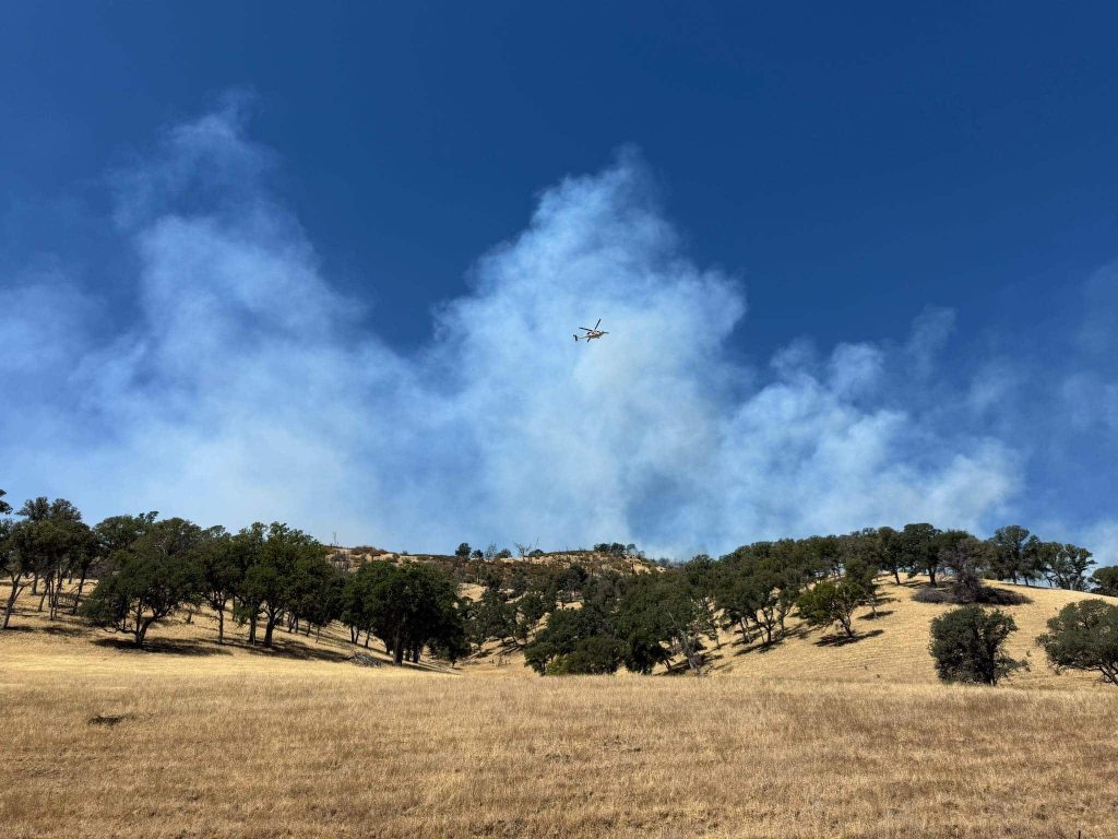 The Berry Fire north of Lake Berryessa was first reported on Friday at 10:50 a.m. and burned 68 acres. Forward progress was stopped in the early afternoon and Cal Fire officials said the fire was 50% contained by 3:30 p.m. Cal Fire LNU Facebook Photo