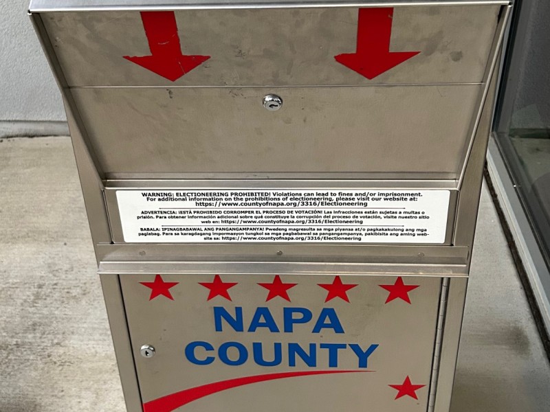 Mail-in Ballots for the Nov. 4 Special Election can be dropped off at various locations in Napa County, including Napa, American Canyon, St. Helena, Calistoga and Yountville until 8 p.m. Nov. 4. Kerana Todorov photo