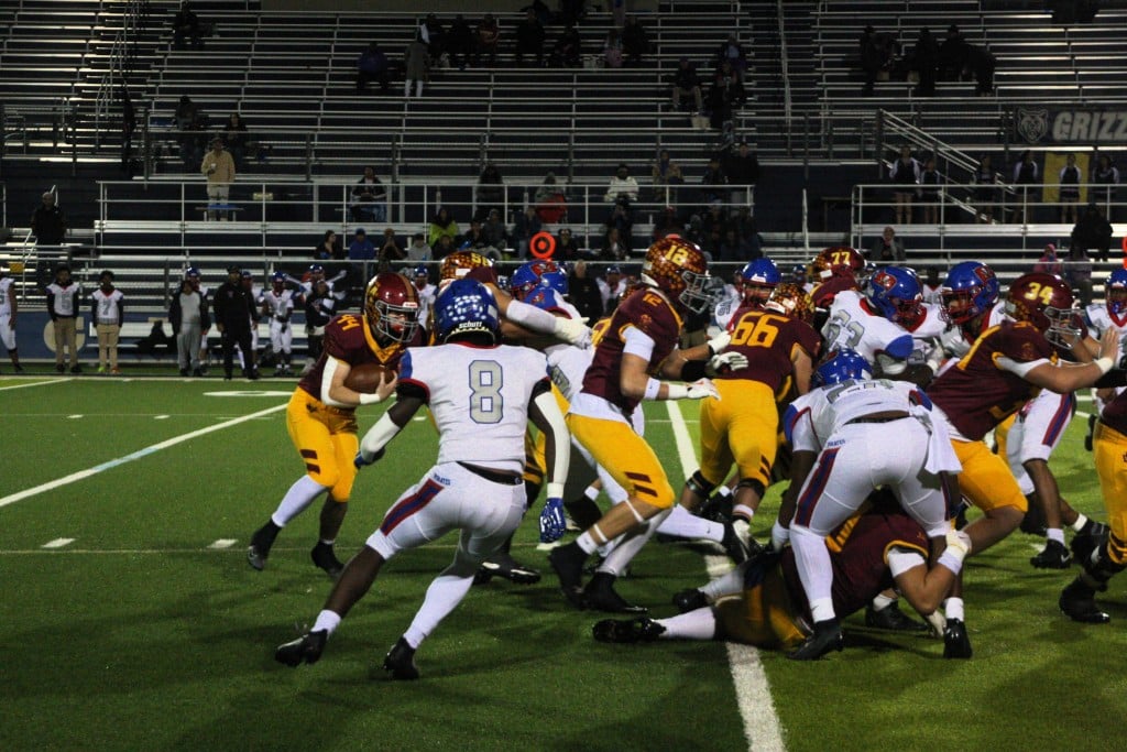 Vintage High School wins playoff game vs. San Leandro at Memorial Stadium Nov. 14, 2025. Kyle Foster photo