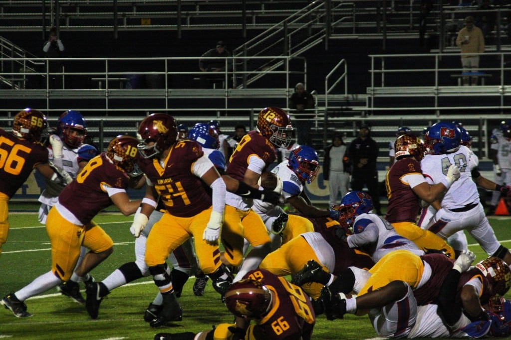 Vintage High School wins playoff game vs. San Leandro at Memorial Stadium Nov. 14, 2025. Kyle Foster photo