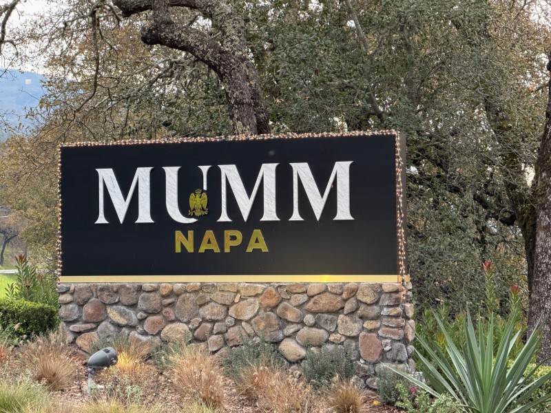 The iconic Mumm Napa winery sign on Silverado Trail. Kerana Todorov photo
