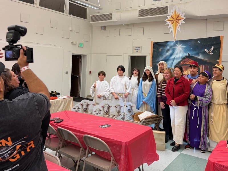 A reenactment of Mary and Joseph's search for an inn before the birth of Jesus in Bethlehem during the Saturday, Dec. 13 posada at Mikolajcik Center in American Canyon. Kerana Todorov photo