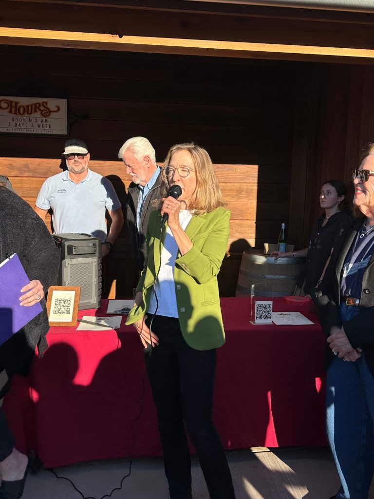 Napa County Supervisor Anne Cottrell welcomed locals back to Pancha's. Lisa Adams Walter photo