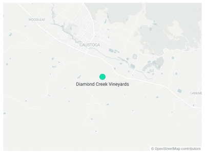 Mapped location of Diamond Creek Vineyards. Kerana Todorov graphic