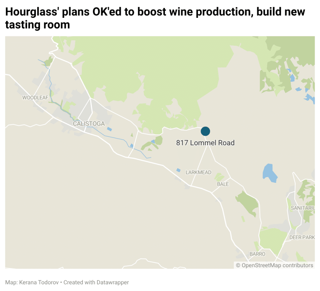 Napa County has approved plans for Hourglass Winery near Calistoga. Kerana Todorov graphic