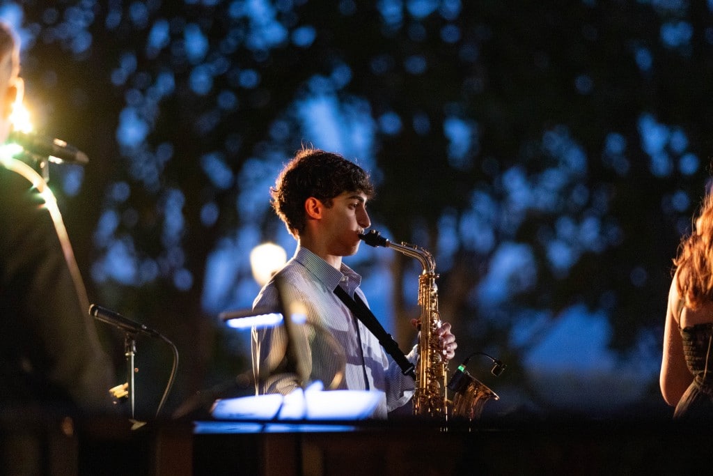 Saxophonist Saverio Guzzo, an exchange student from Italy, performed with Broadway and Vine. Ezra Alvarez photo
