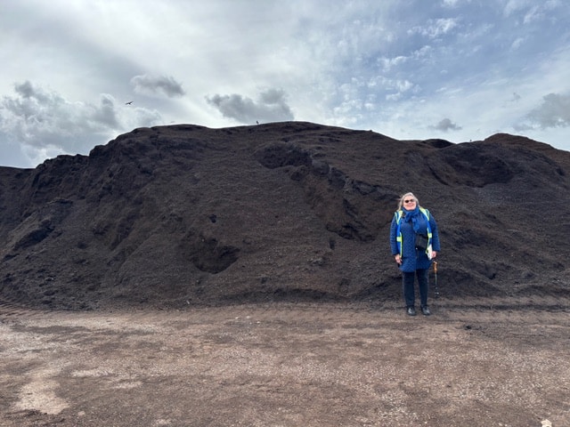 The author Cindy Watter, touring the compost facility. Submitted photo