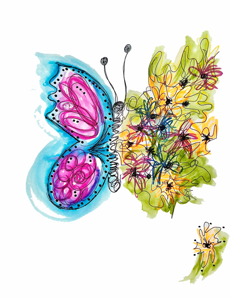 "Butterfly Freedom" a watercolor by Katherine Zimmer.